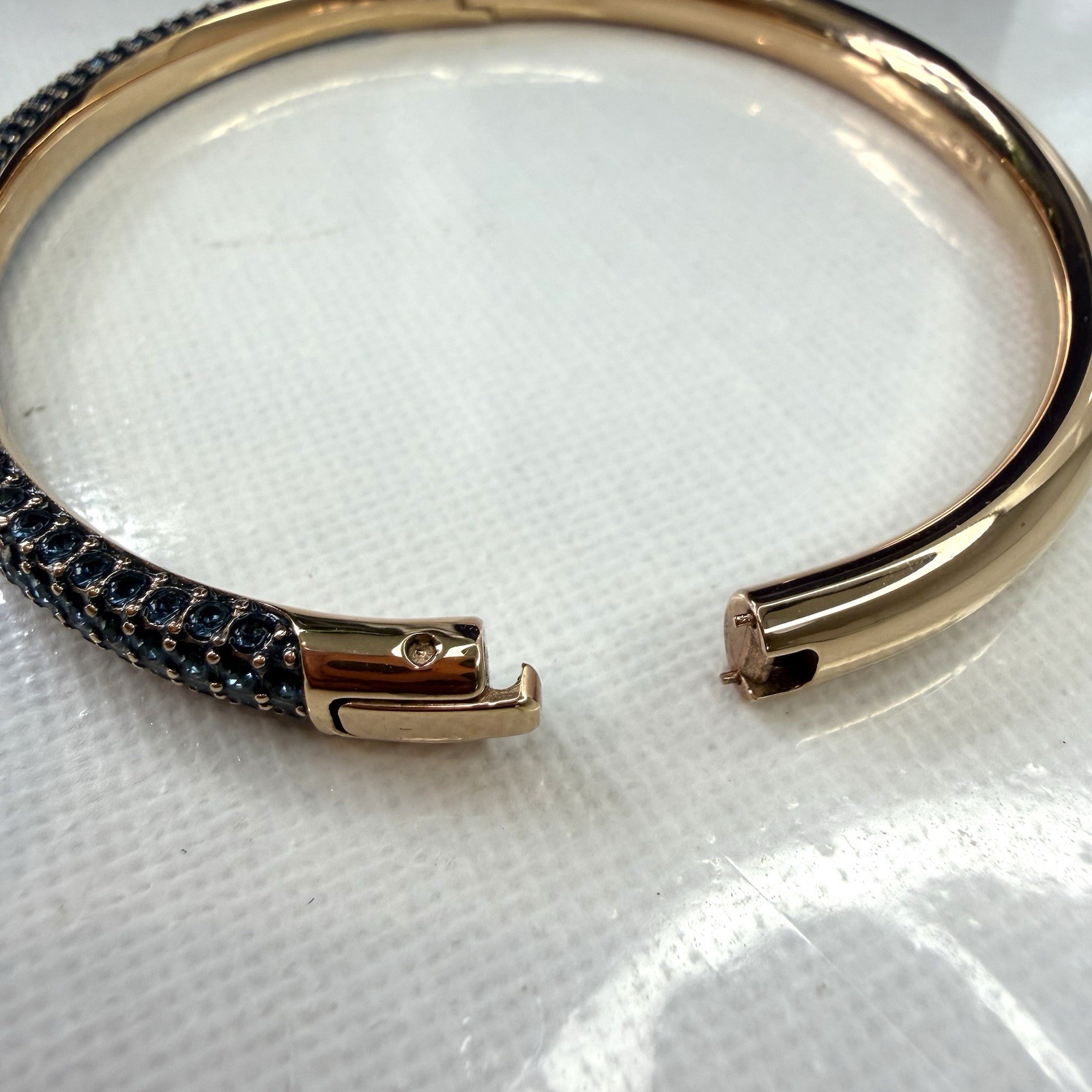 Swarovski Sublima Bangle Size Medium Bracelet Navy Crystals Rose Gold Plated