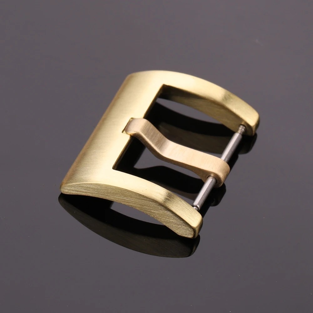 Solid Brass Watch Band Buckle Copper Pin Clasp for 18mm 20mm 22mm 24mm Straps