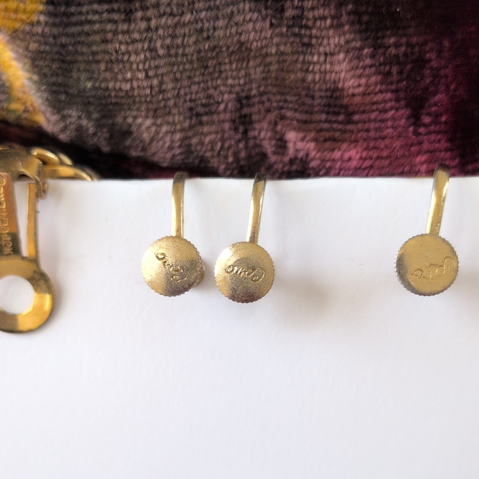 Vintage Coro Marked 5 Pairs Earrings Screwback & Clip As Pictured.