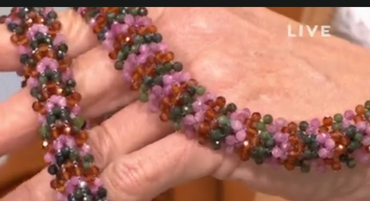 Jay King Pink, Orange and Green Multigem 18″ Woven Necklace Orig. Price $239.95