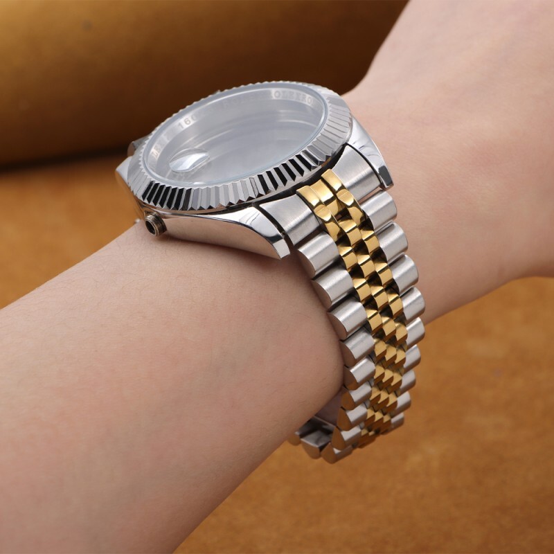 Stainless Steel Solid Watch Band Strap Arc Bracelet 13 17 20 21mm for Datejust