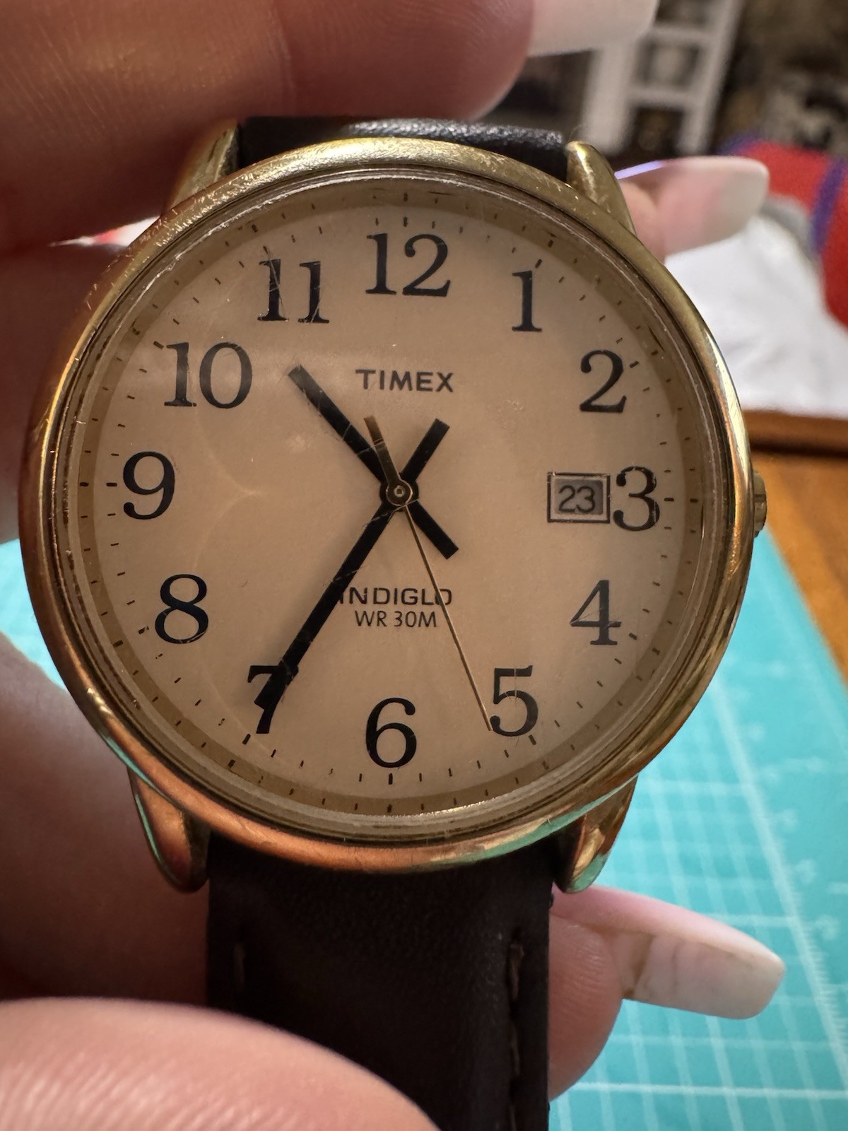 Timex Indiglo WR 30M Date & Time Watch Good Tone Working CR2016 Cell 33 R