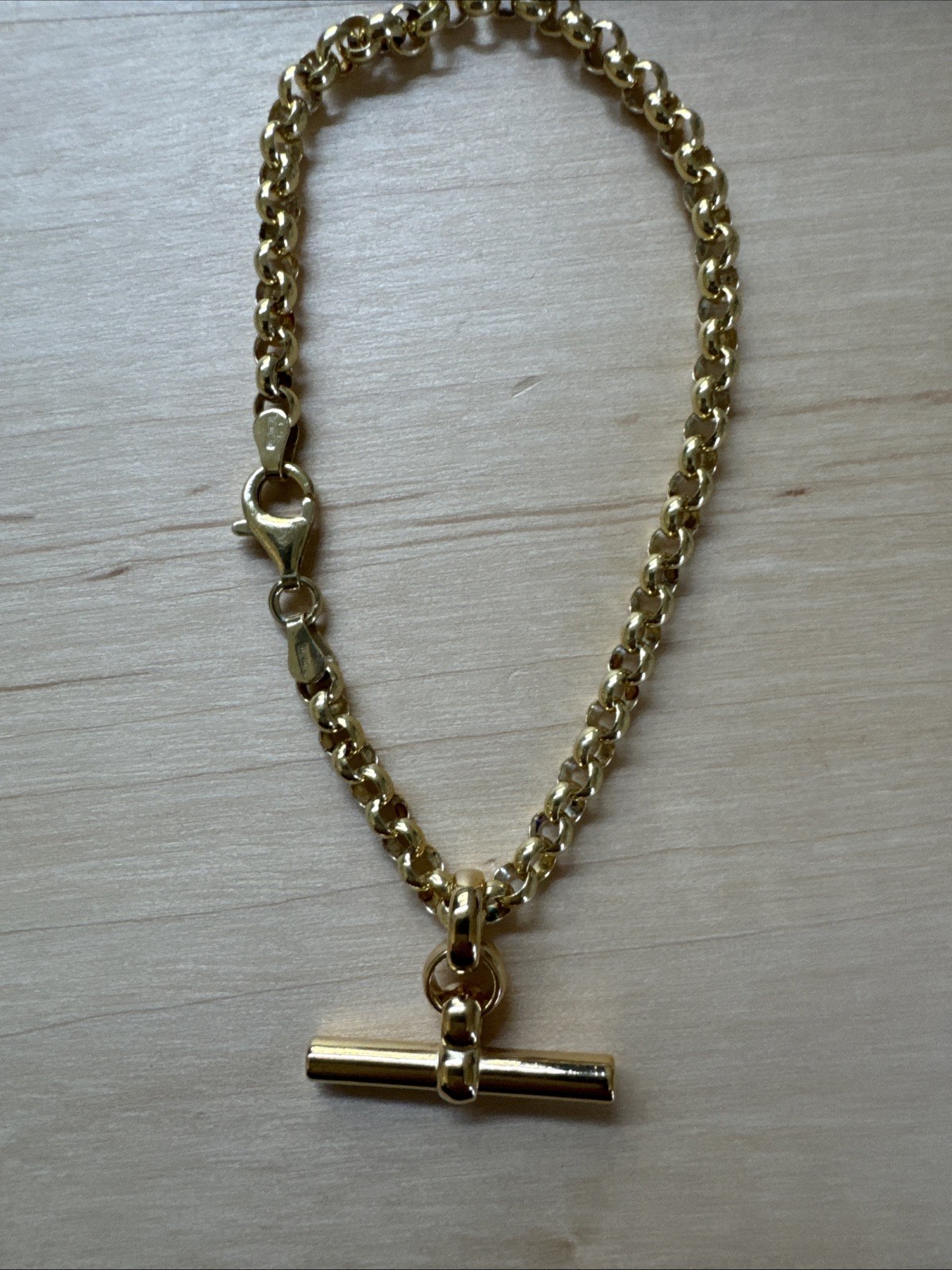 Tilly Sveaas GOLD BELCHER BRACELET WITH GOLD T-BAR