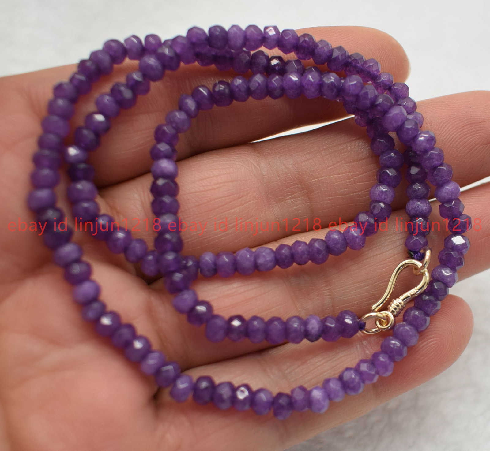 Genuine 2x4mm Faceted Multicolor Jade Gems Beads Necklace 18″