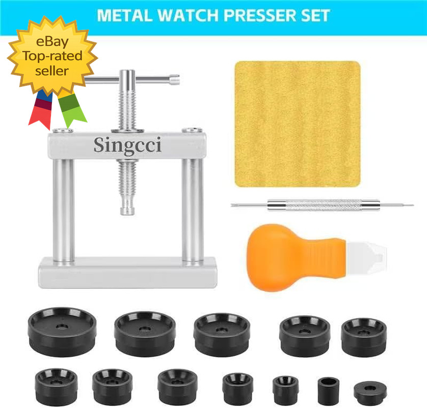 Watch Press Tool Set Press Set Back Case Closer with 12 Molds Watch Battery Repl