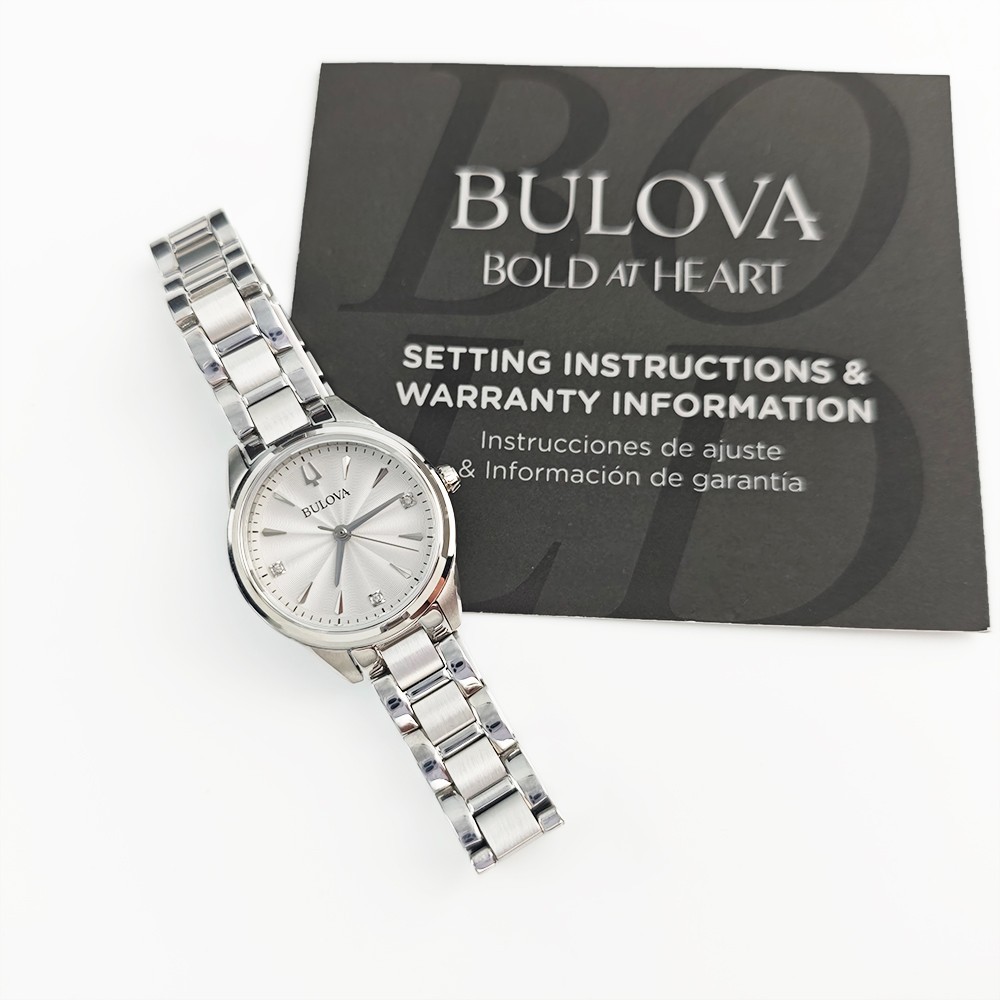 Bulova Sutton 96P219 Women’s Quartz Diamond White Dial 28mm Watch New With Box