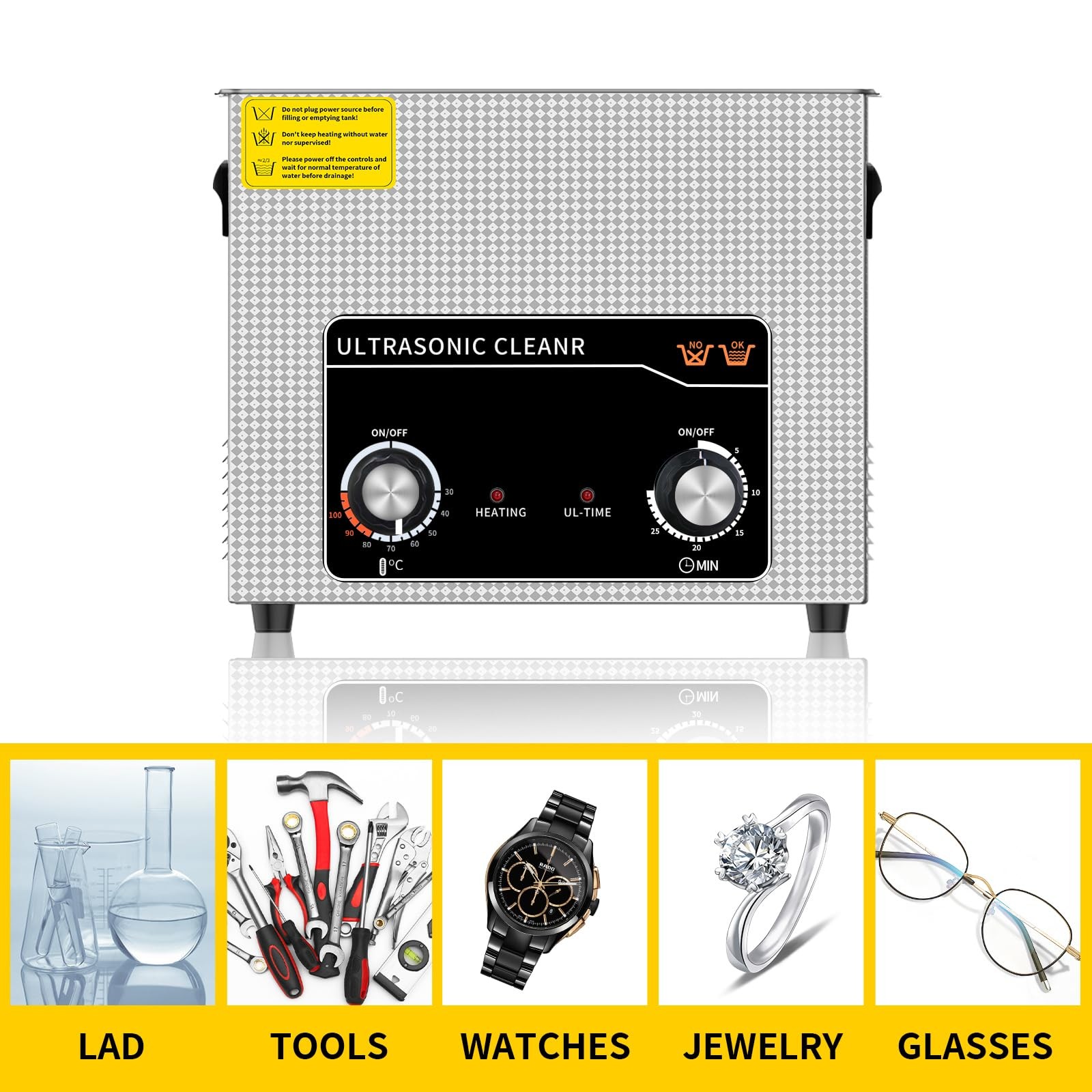 Commercial Ultrasonic Cleaner with Knob, 10L Professional Ultrasonic Cleaner,…
