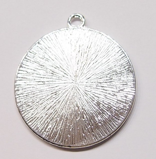 4 of 30mm Round Shiny Silver Victorian Art Deco Beaded Pendant Settings 44x38mm