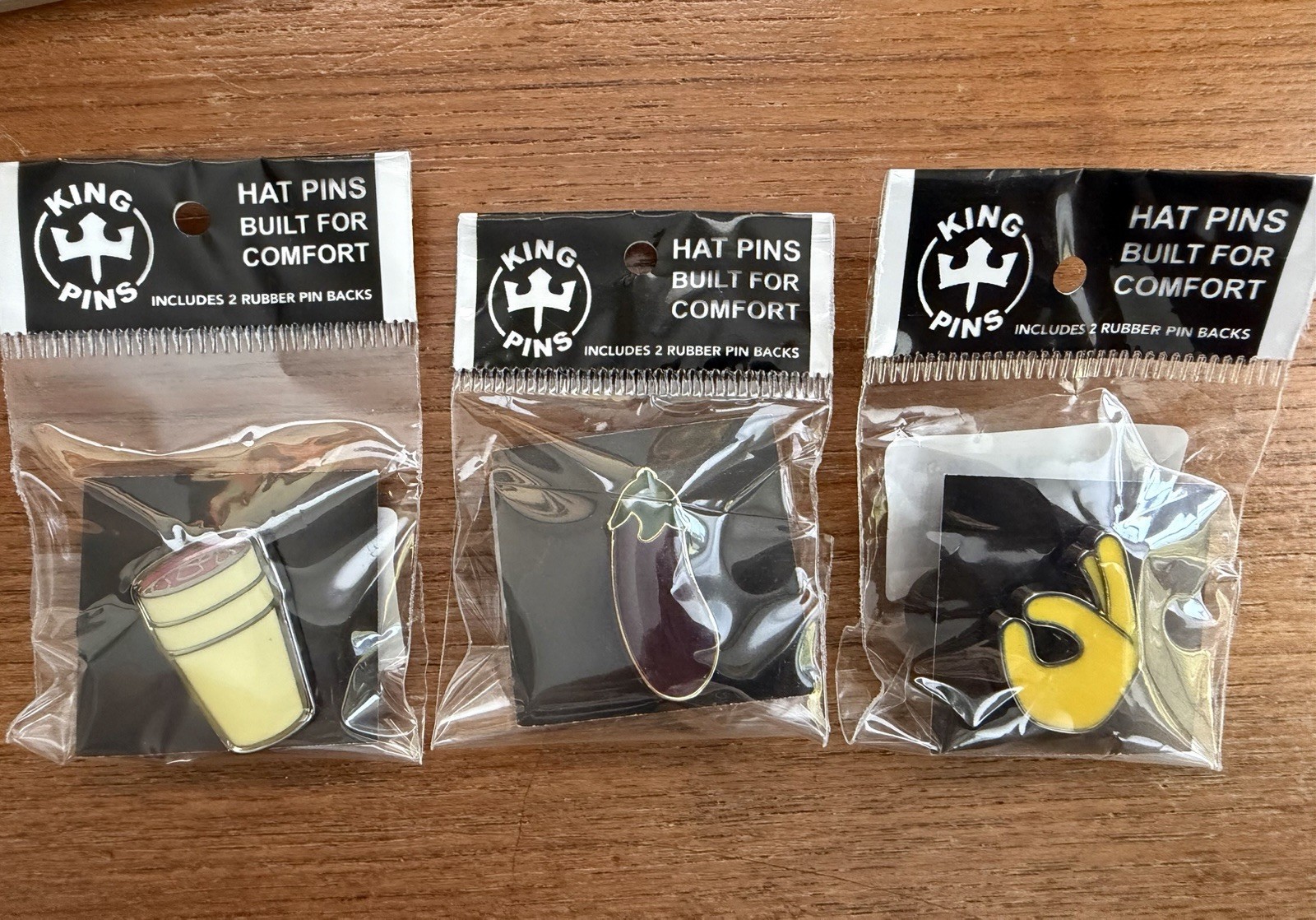 *NEW* King Pins Hat Pins (Purple Drink/Eggplant/OK Hand)