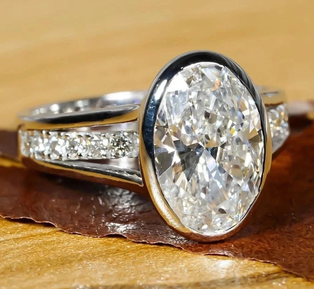 Certified Natural 3.00 Cts Diamond Solid 925 Sterling Silver Wedding Ring
