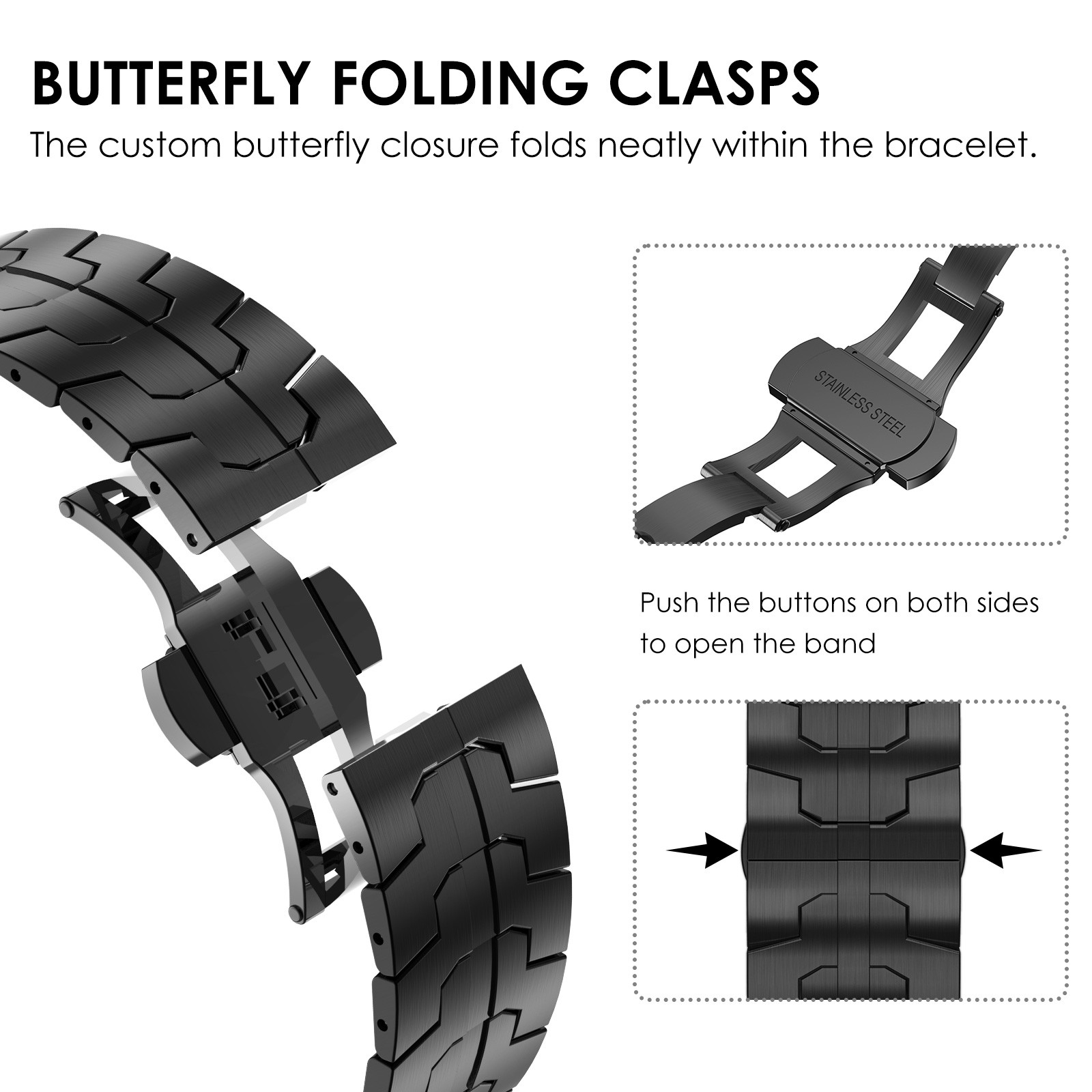 For Samsung Galaxy Watch 8 Classic 46mm/8 40/44mm Stainless Steel Metal Strap