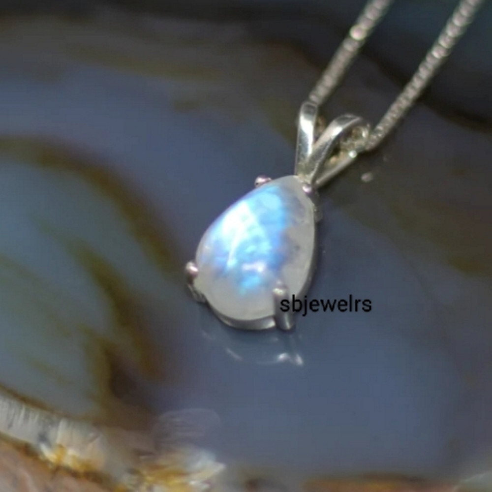 Moonstone Gemstone 925 Sterling Silver Handmade Jewelry Pandant Women Gift E-09