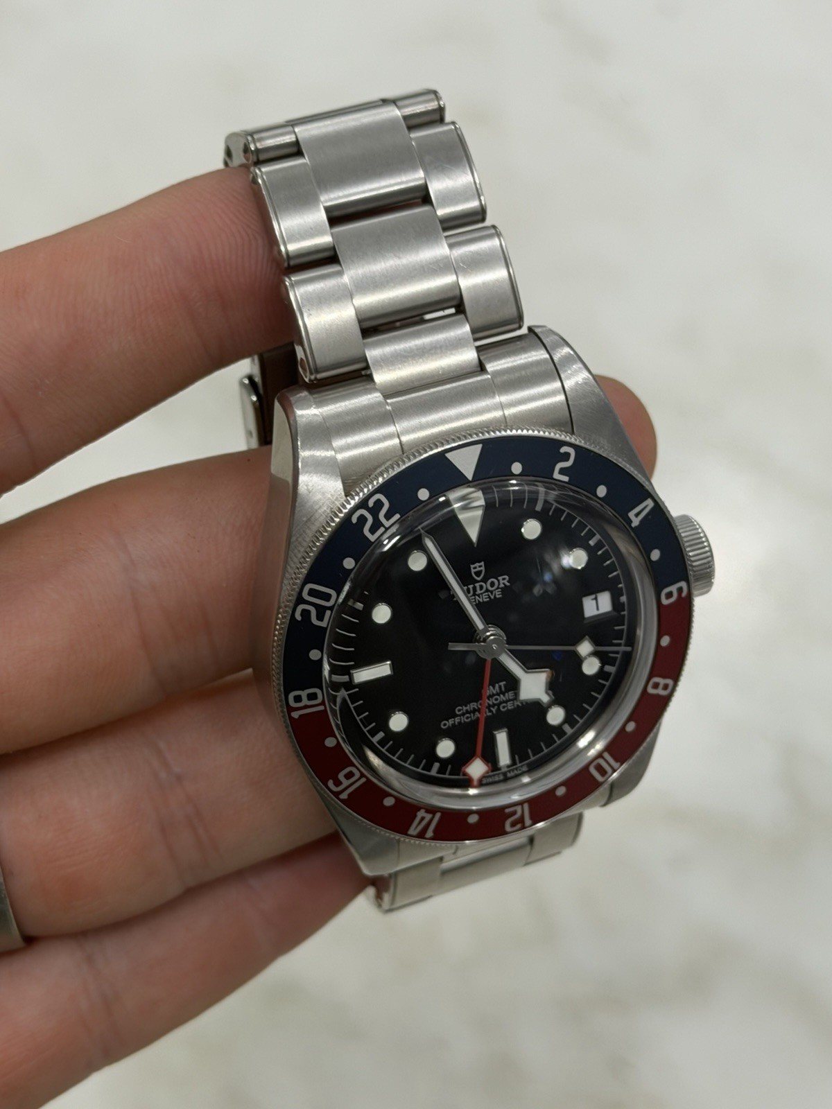Tudor Black Bay GMT Pepsi Black Dial Stainless Steel Mens Watch 79830RB