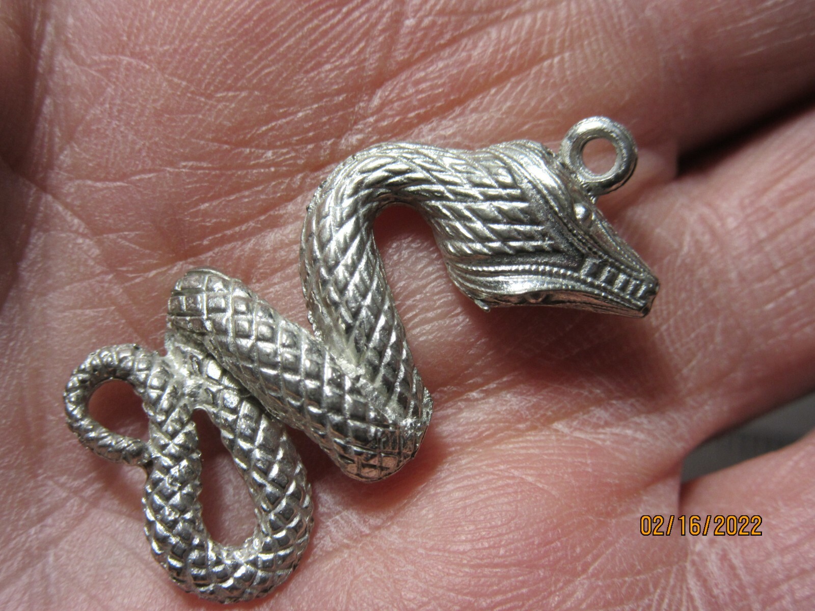 2 Pieces Pewter SNAKE Pendants 1 7/16 Inch Collectible Reiki PSP-1