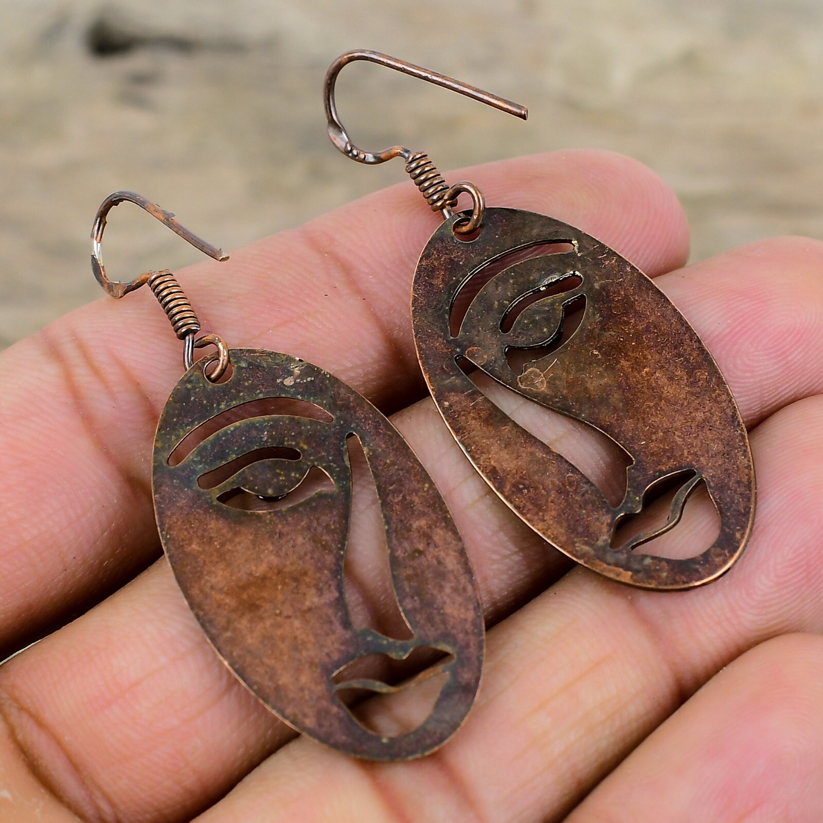 Chrome Diopside Electroformed Drop/Dangle Earrings Handcrafted Copper Gift 2.17″