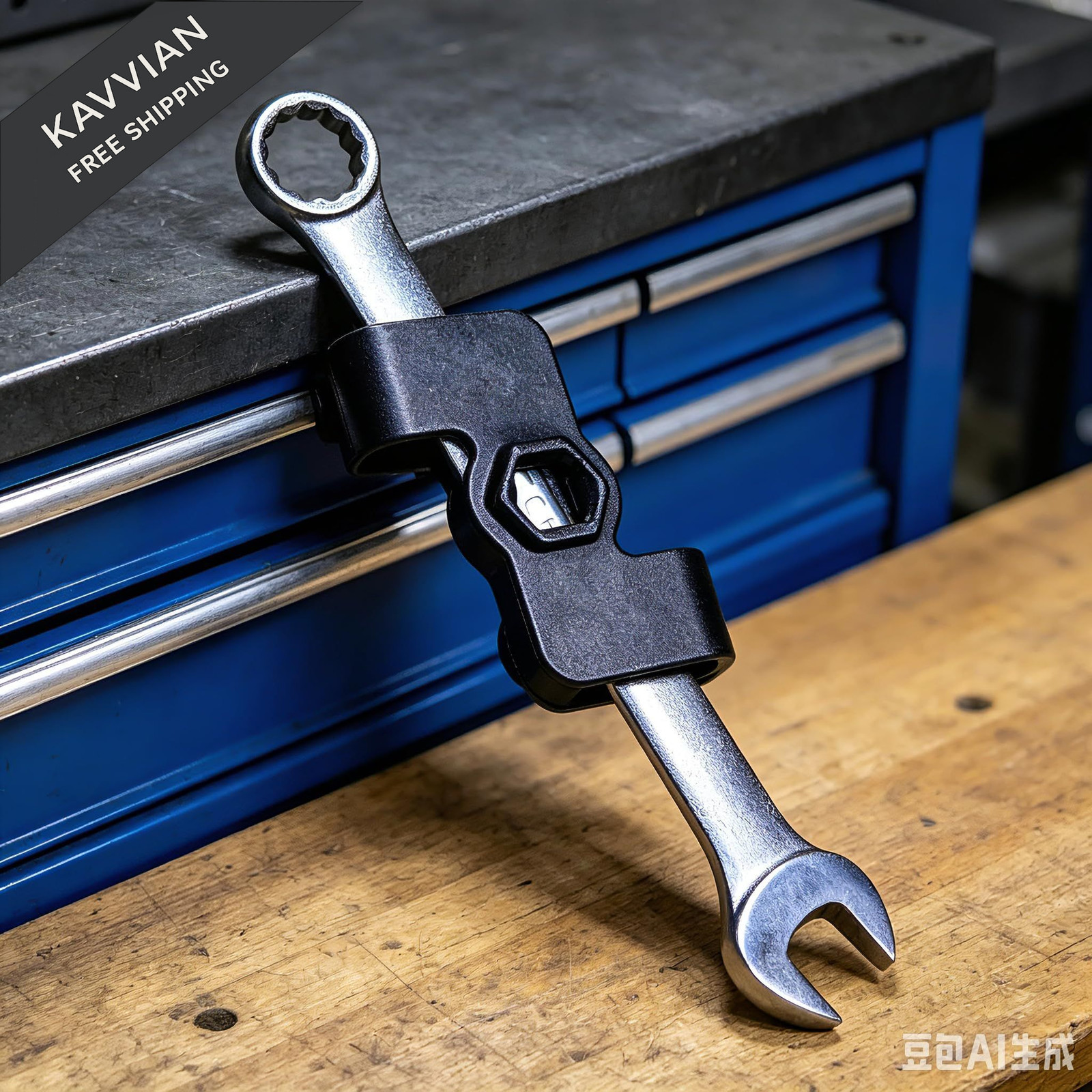 VIATOOLS Universal Wrench Extender Adaptor with 1/2 Inch or 21mm Hex Black