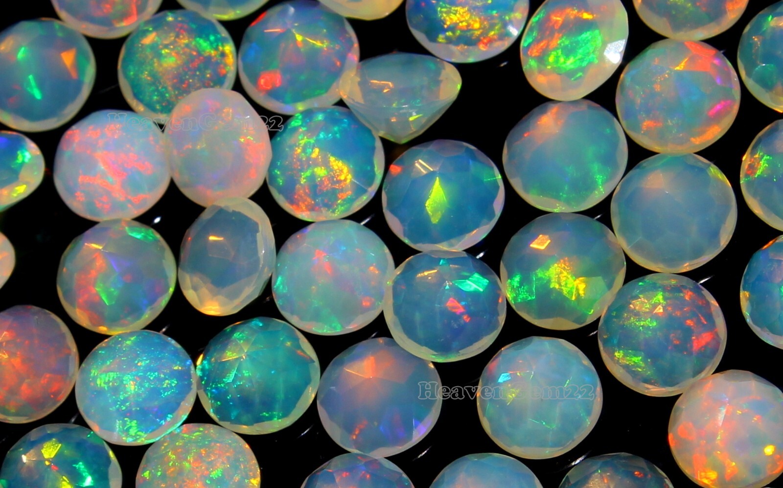 AAA Natural Ethiopian Multi Fire Opal 6x6mm Faceted Round Gemstone loose Stone
