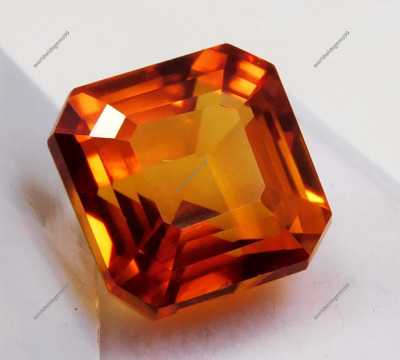 10.00 Ct Flawless Natural CERTIFIED Sapphire Rare Orange Square Loose Gemstone