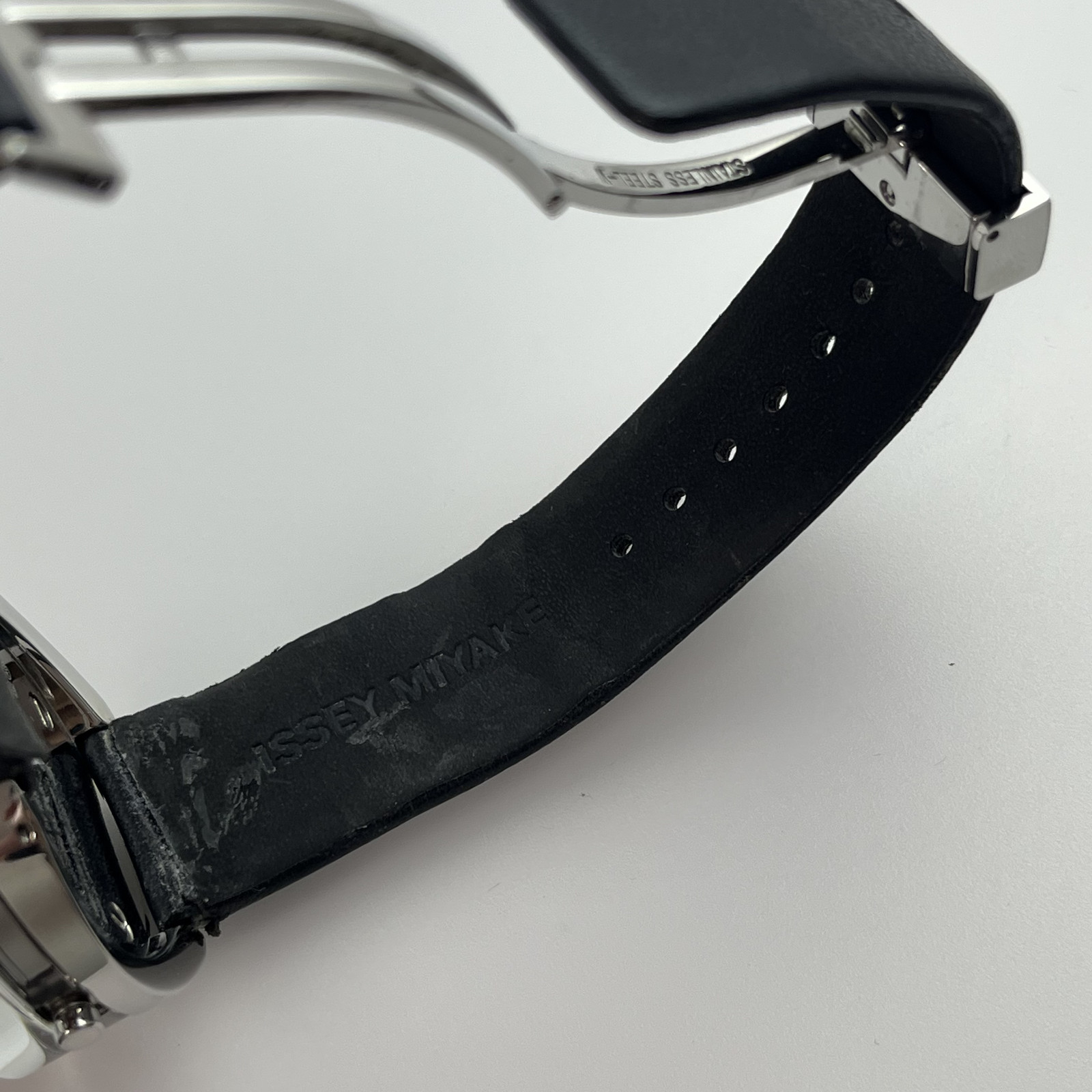 Seiko Issey Miyake Glass Watch NYAH001 TOKUJIN YOSHIOKA Qz Leather Strap #B851