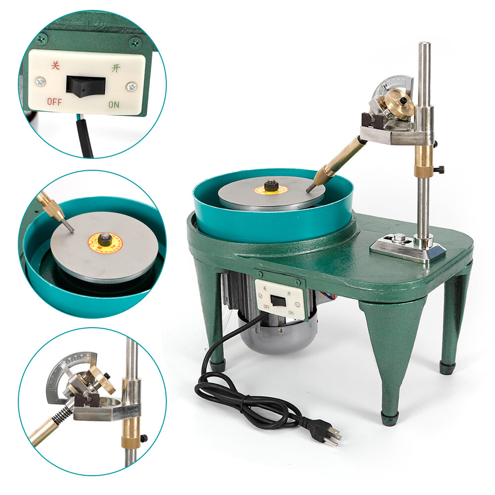 Lapidary Gemstone Flat Grinder Gem Jewelry Faceting Machine Copper Wire Motor US