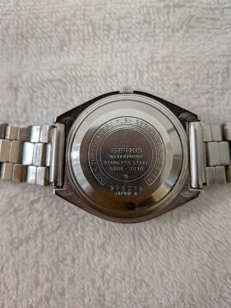 Seiko 5606-7010 Automatic Silver Dial Wristwatch
