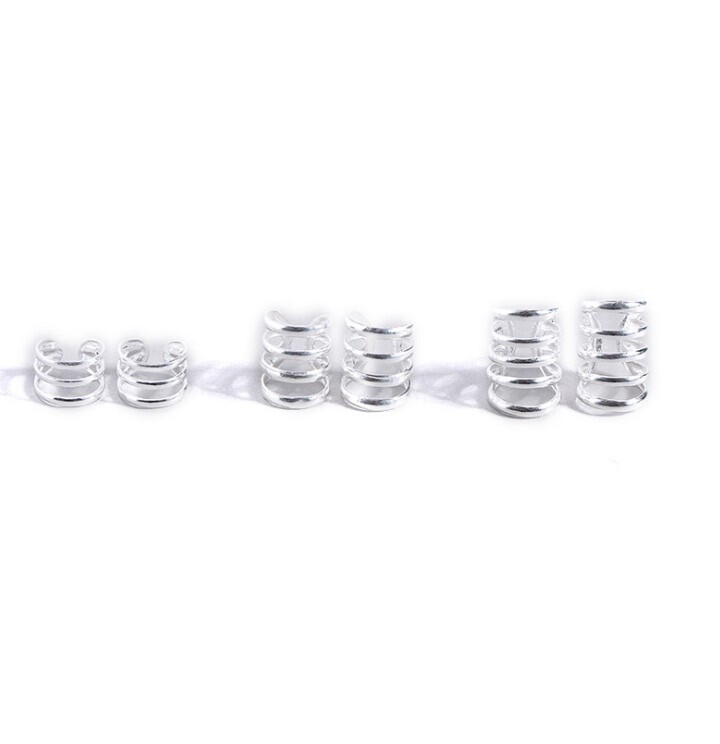 A Pair Sterling Silver 925 Ear Cuffs Wrap Wire Band no piercing Gift Box PE38