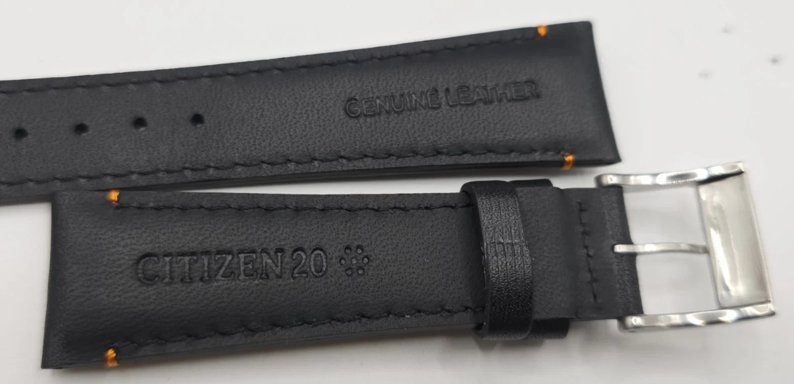Citizen 59-S54052 Genuine Strap mm20/16 Black Hole Racing Seams Orange