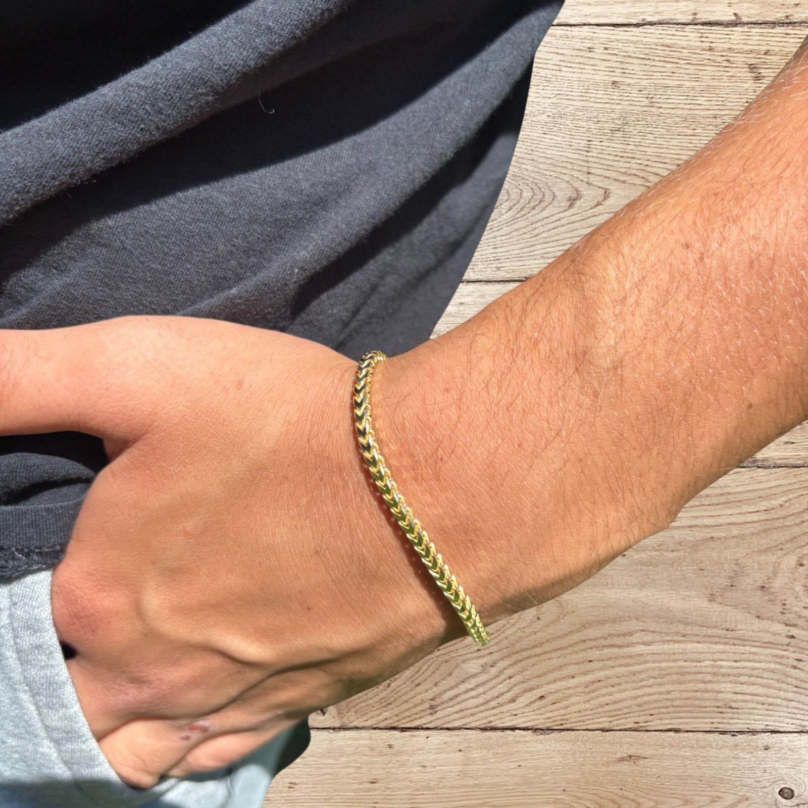 3mm Franco Link Bracelet – Real Solid 925 Sterling Silver Or 14k Gold Vermeil