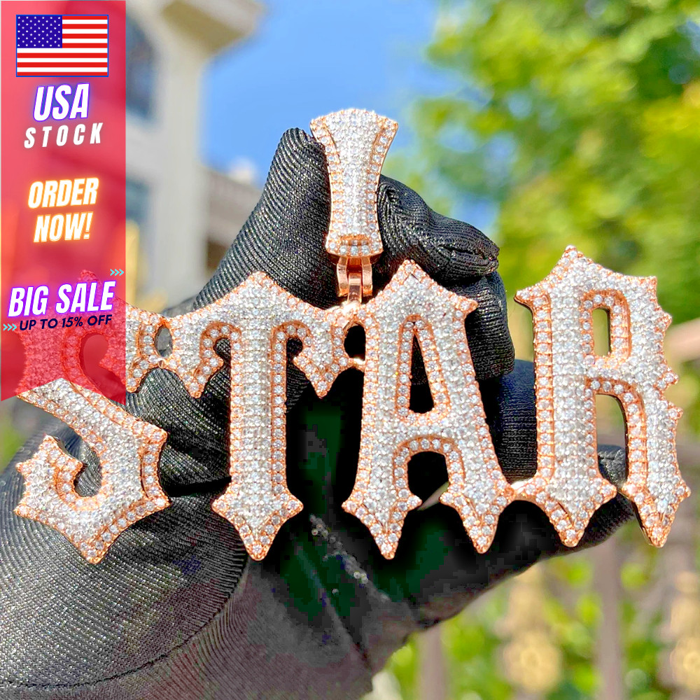 Iced Out Custom Name Necklace Personalized Pendant Men Hip Hop Jewelry Gift New