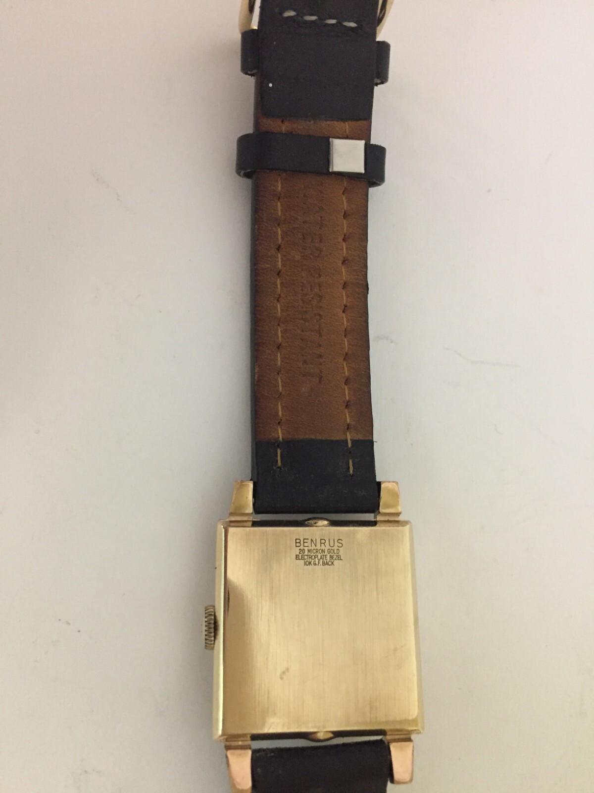 BENRUS 20 MICRON GOLD ELECTROPLATE BEZEL 1OK G.F BACK MANUAL WINDING