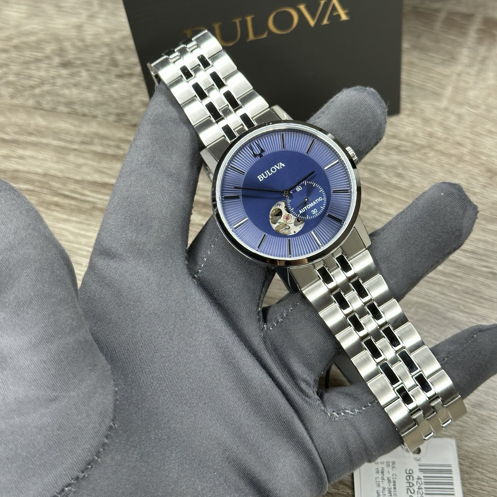 NEW✅AUTOMATIC✅ Bulova American Clipper Blue Dial Steel Men’s Watch 96A247 $450