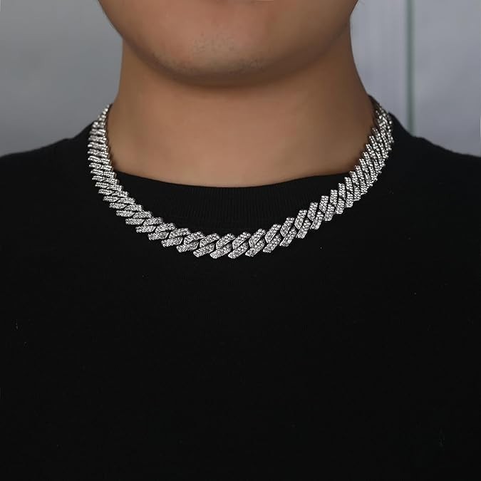 Cadenas de Titanium en Plata 925 Para Hombre Mujer Unisex Cadena Cubana Joyería