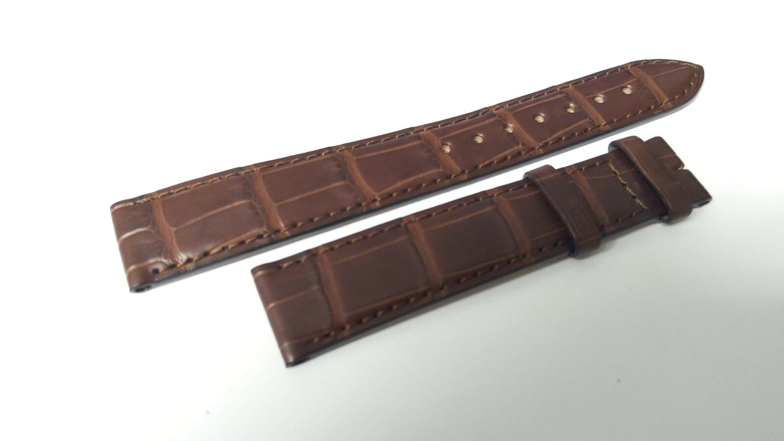 Juvenia band crocodile original/authentic brown 18mm at the watch, 16mm at the c