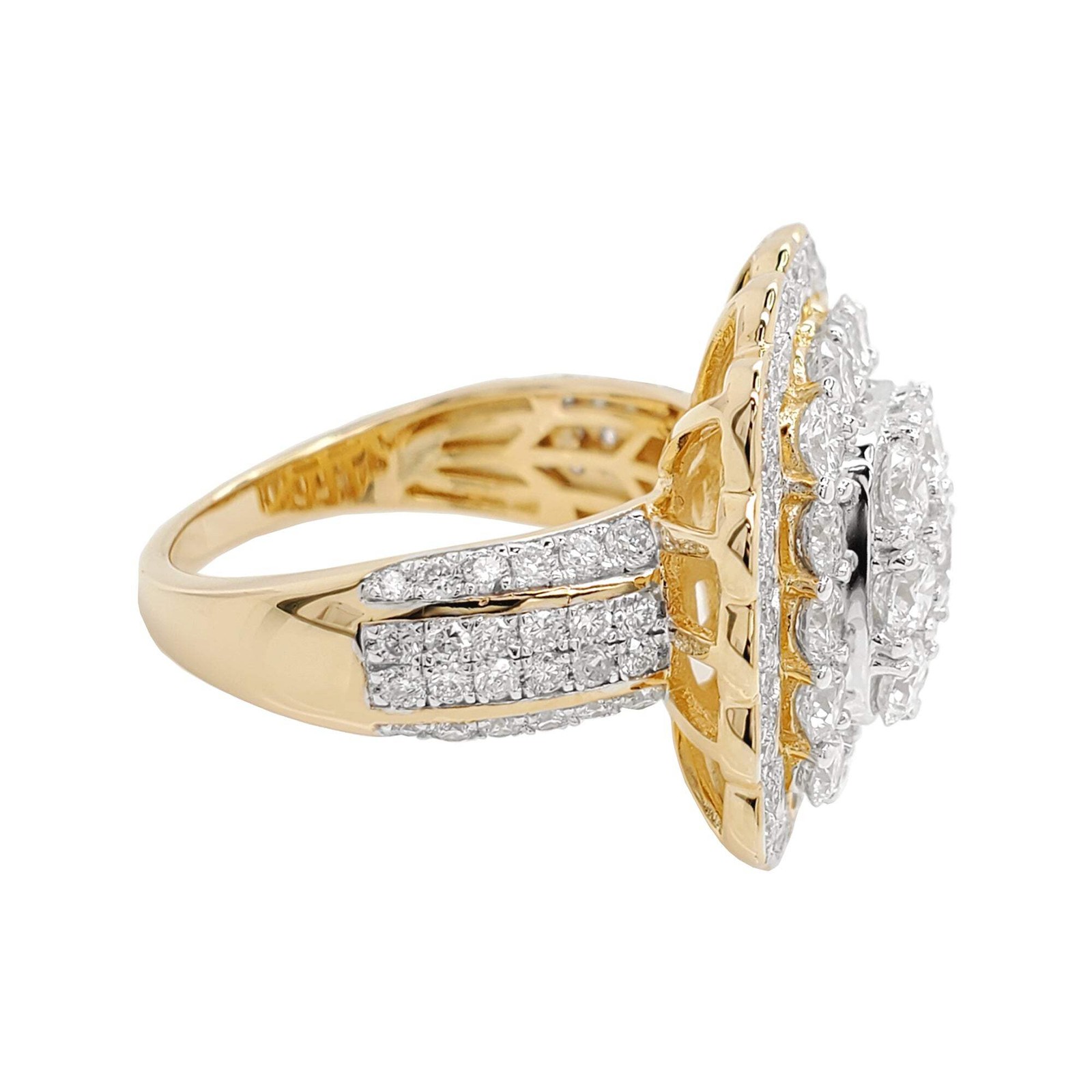 3.25 CARAT LAB GROWN DIAMONDS STERLING SILVER GOLD PLATED ENGAGEMENT WEDDING RIN