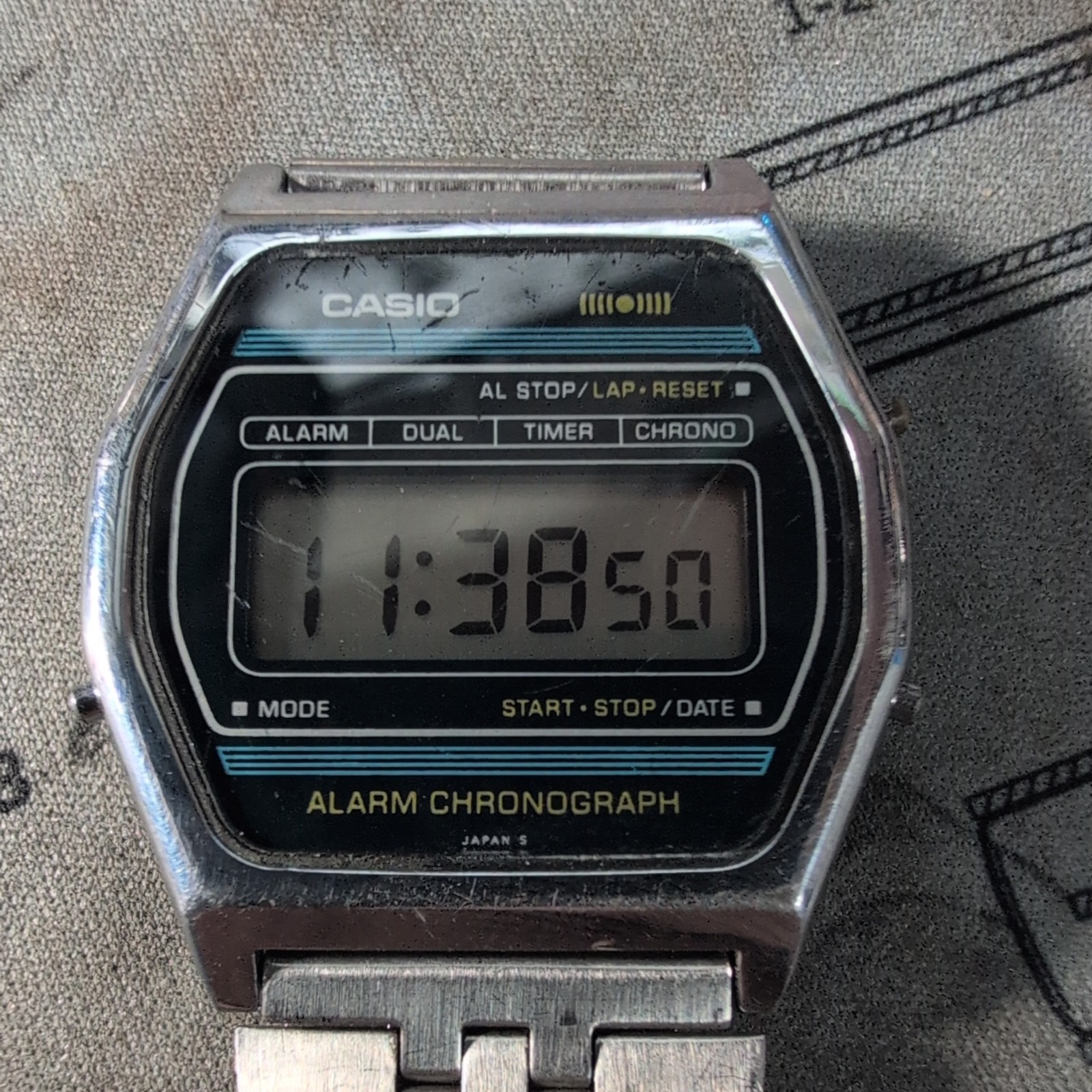 Casio SA-50G Vintage Alarm Chronograph Quartz Slim Watch – Fully Working Used