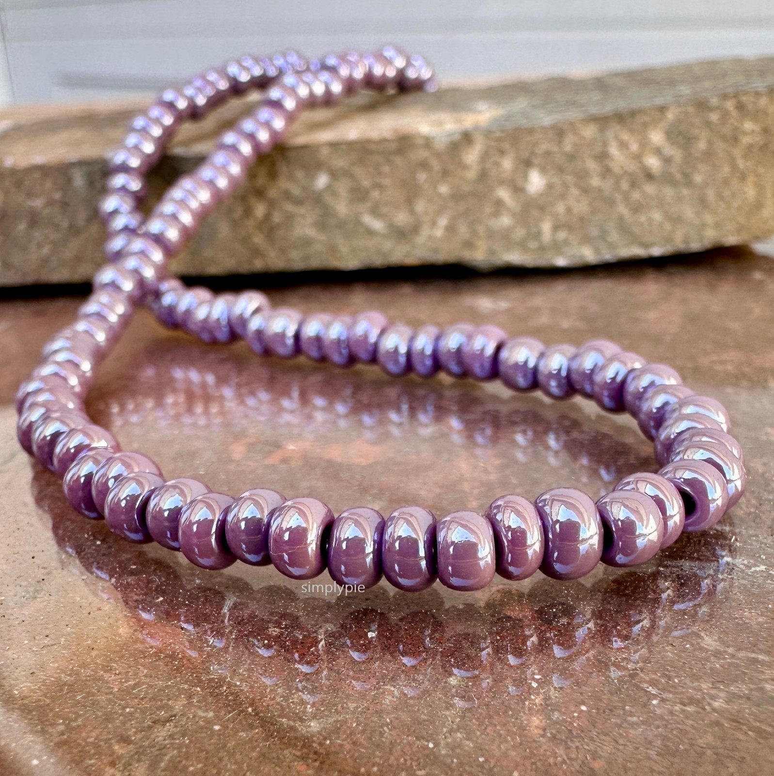 6/0 Luster Purple Czech 10inch Opaque Purple Glass Seed Beads #DRWMID