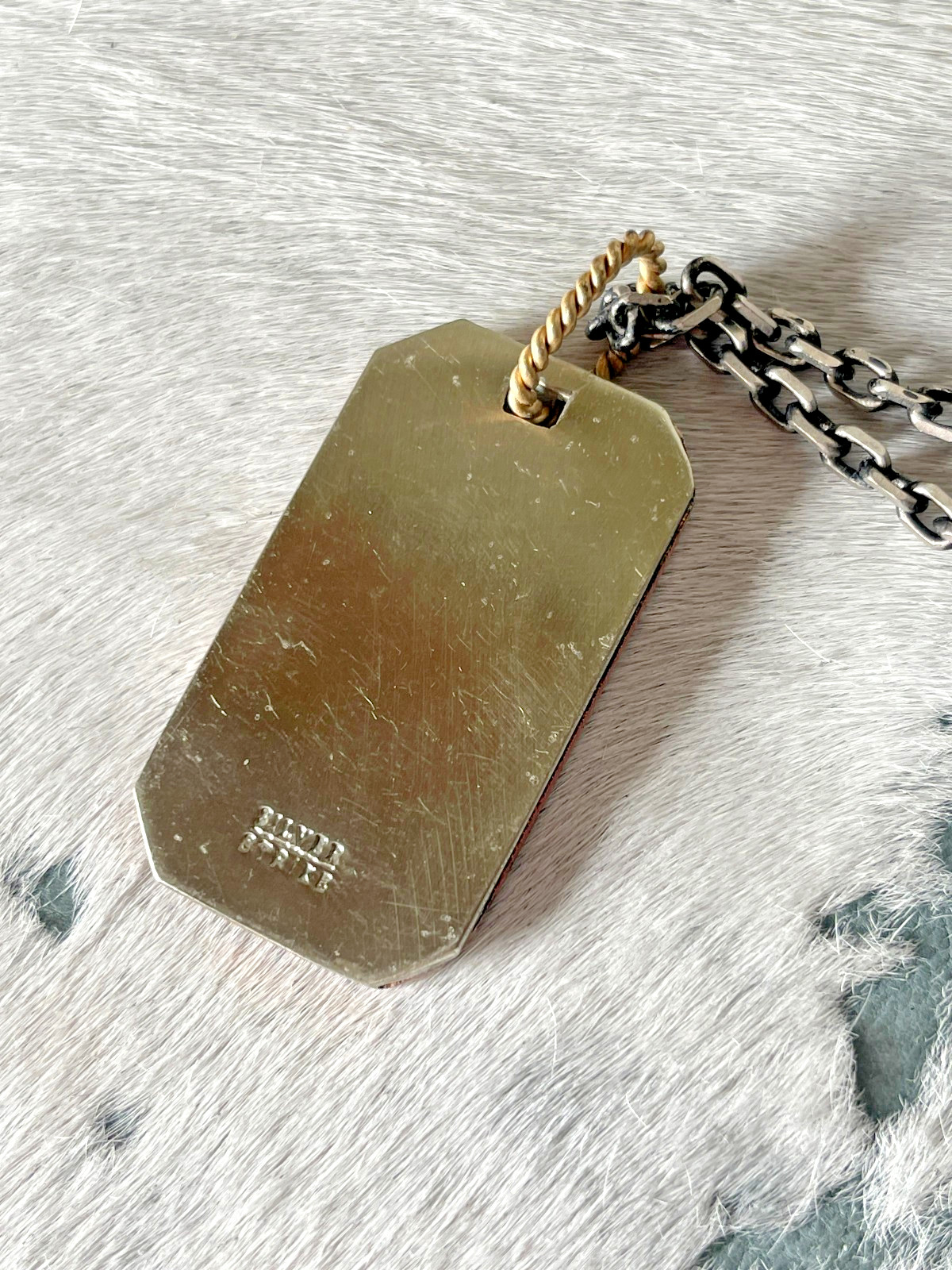 Silver Strike Mens Necklace 24 in Dog Tag Engraved Silver US Flag Chain America