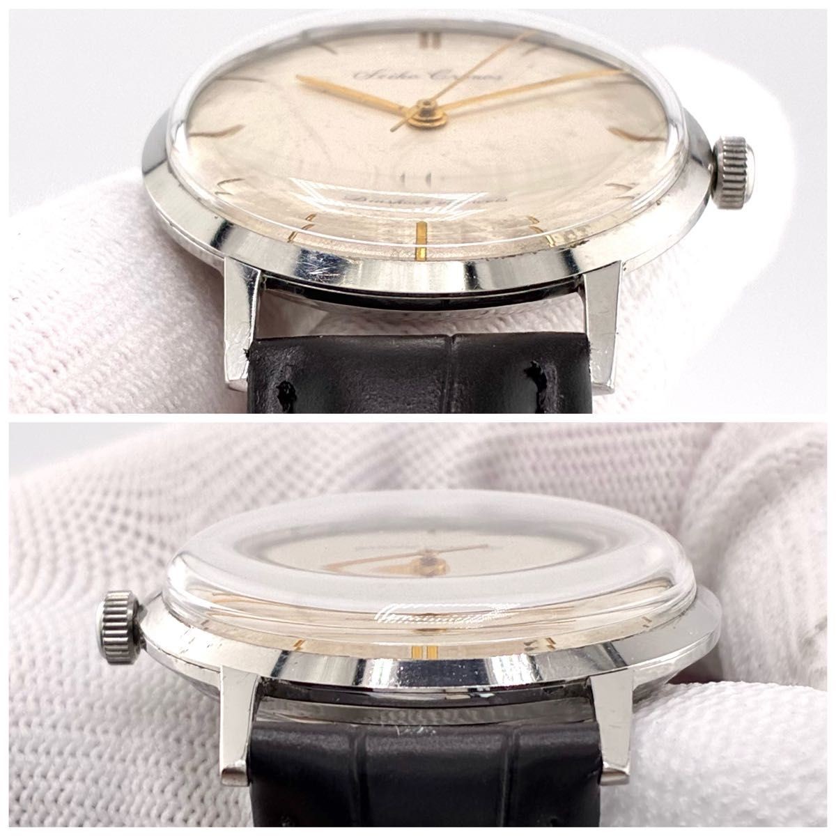 Vintage Seiko Cronos 21 Jewels Manual Wind Gold Hands Men’s Watch Japan Rare