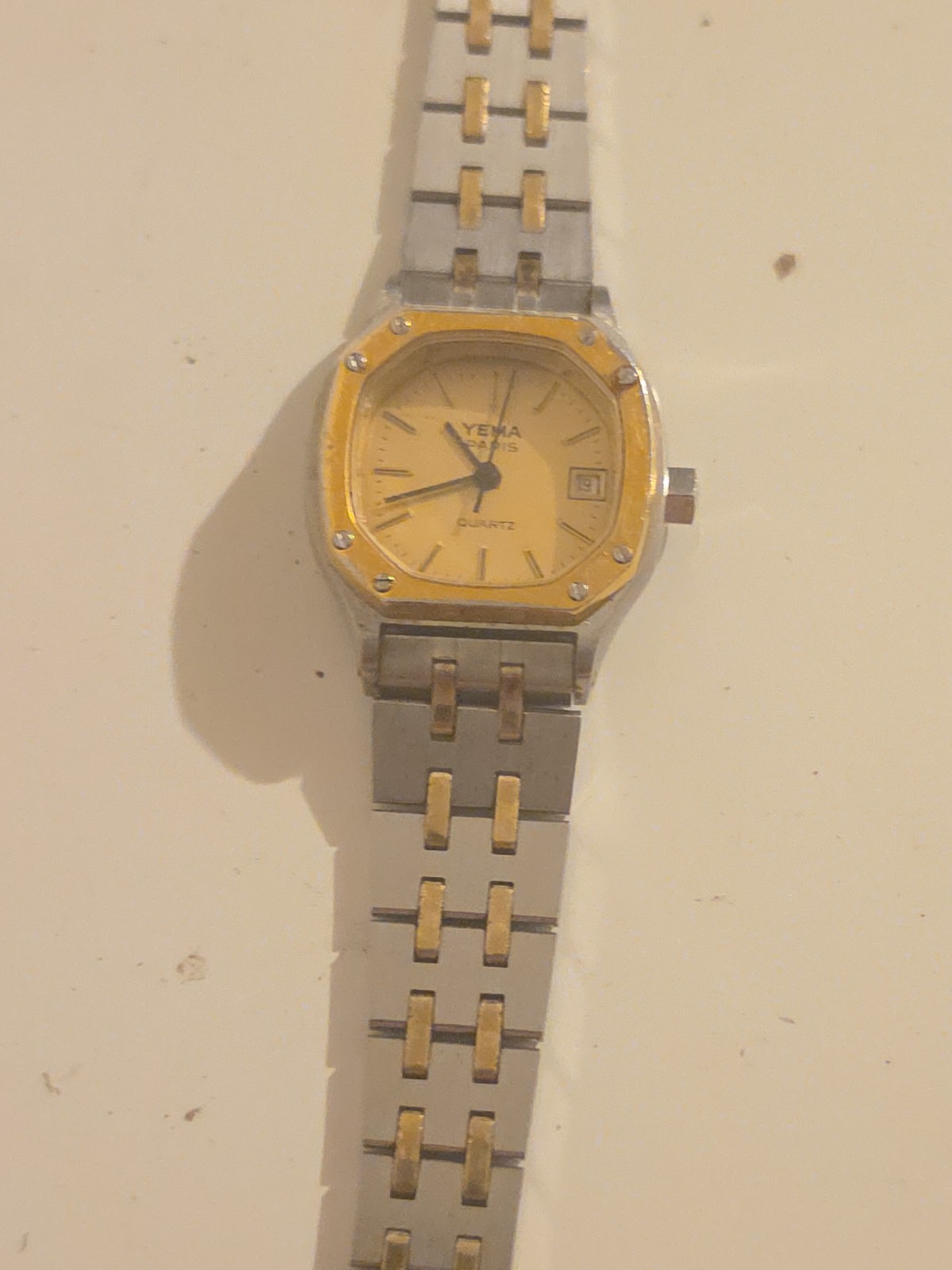 Ladies Yema Paris Quartz Date 43 A07.9 Watch Square Octagon Face