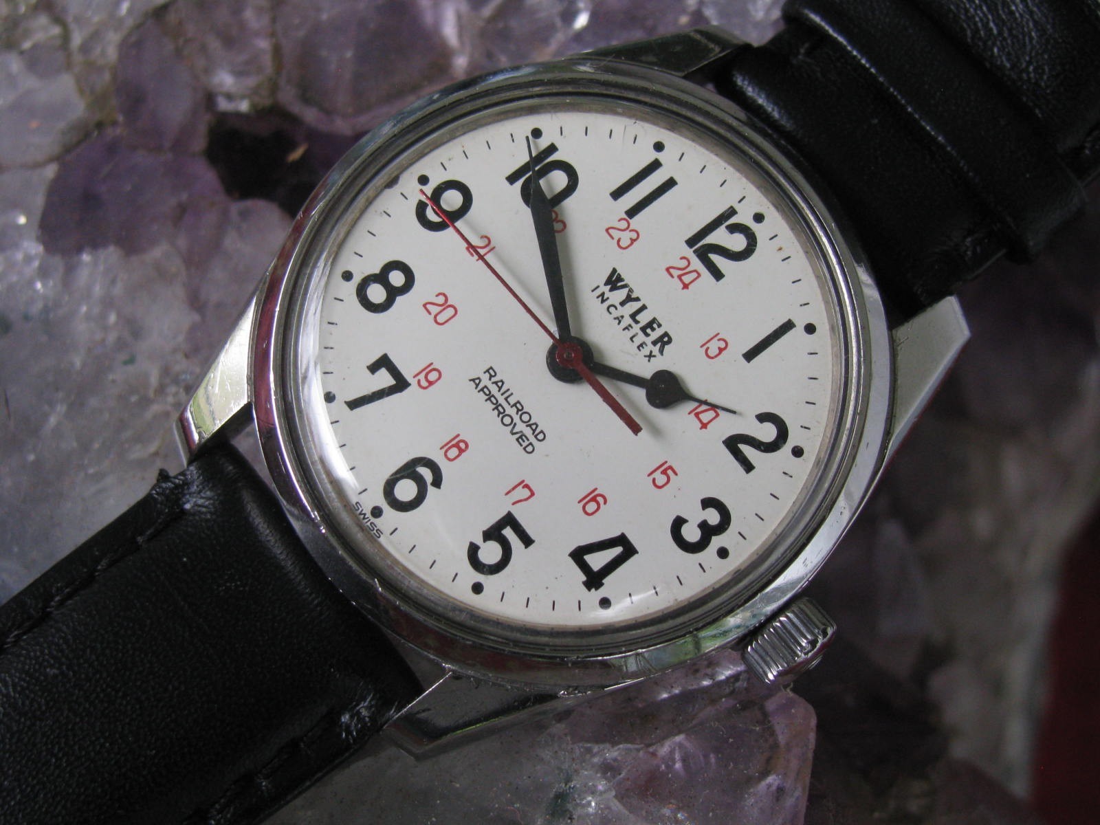 Vintage Wyler Incaflex Railroad Approved Stainless Steel Manual Wind Wrist Watch