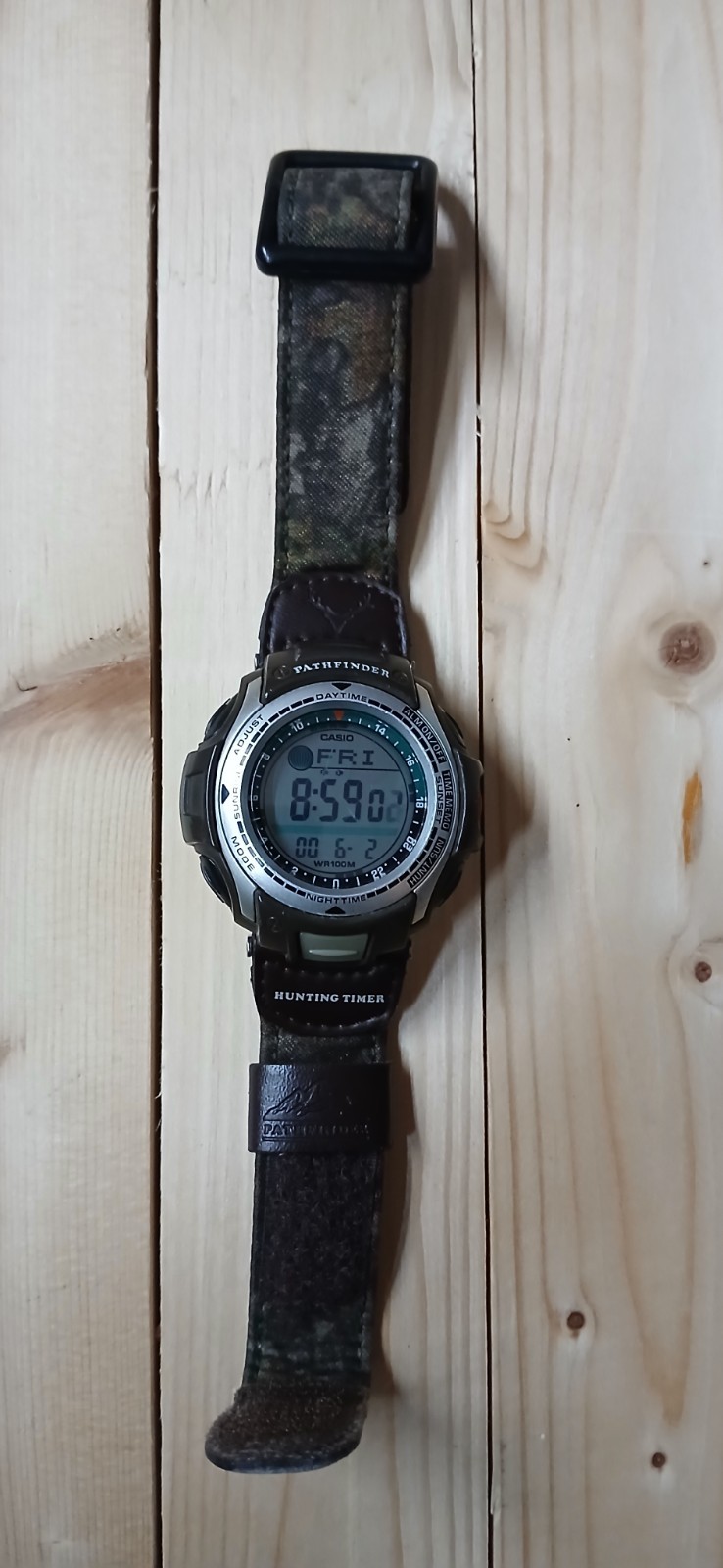 Vintage Casio Pathfinder 2805 PAS-410B Rare Original Camo Strap