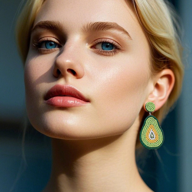 Bohemian Seed Beads Woven Fruit Pendant Earrings for Women Fashion Jewelry GIft