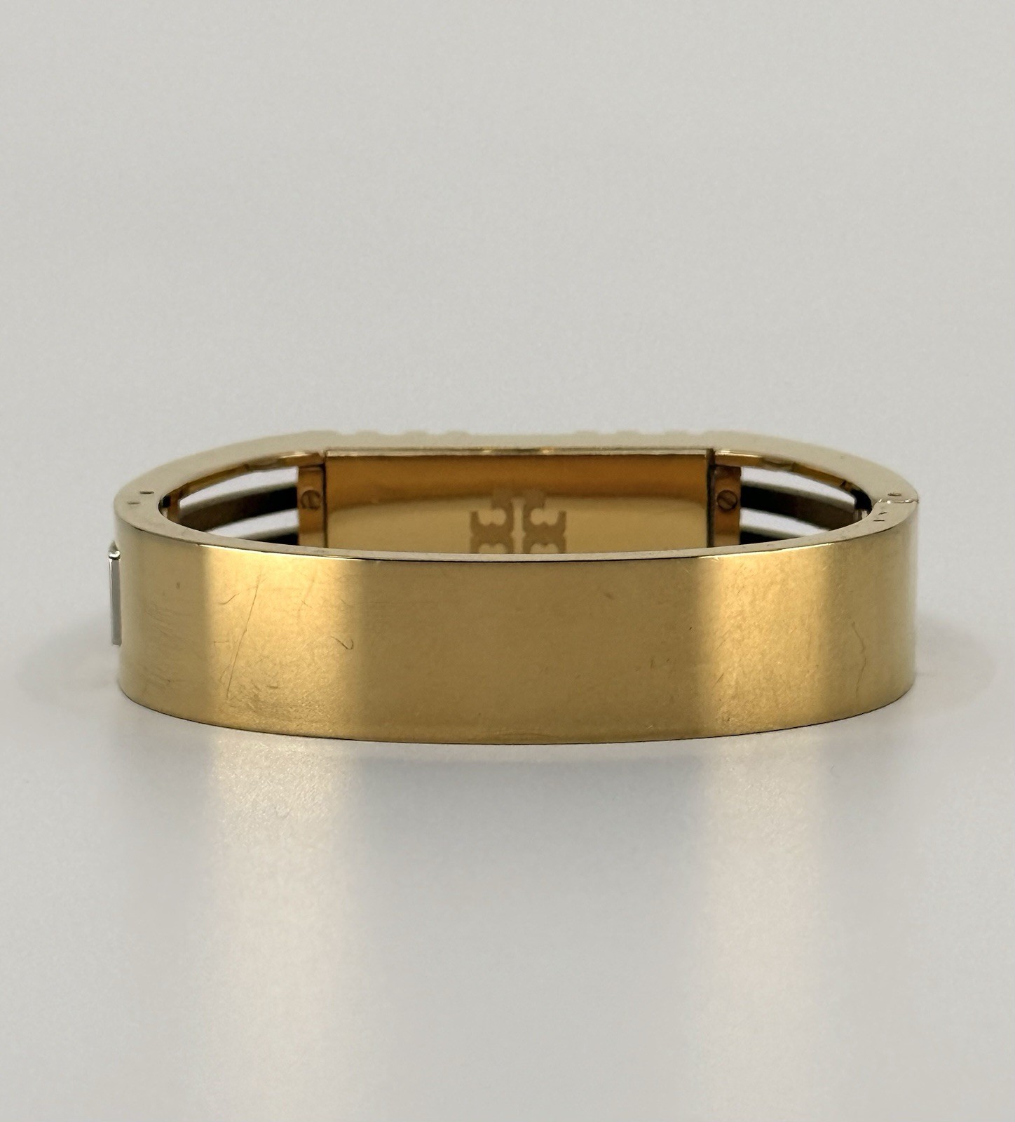 Tory Burch for Fitbit Metal GOLD Hinged Bracelet Dust Bag