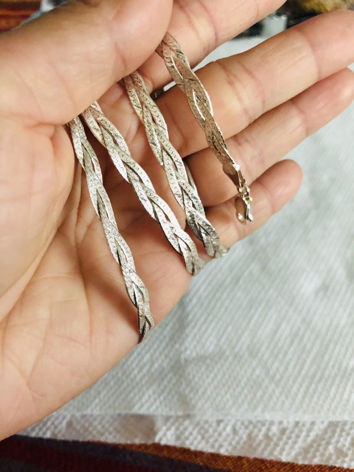 Vtg Marked ITALY Sterling Silver .925 Braided Design Necklace Long 24” – 13.8g