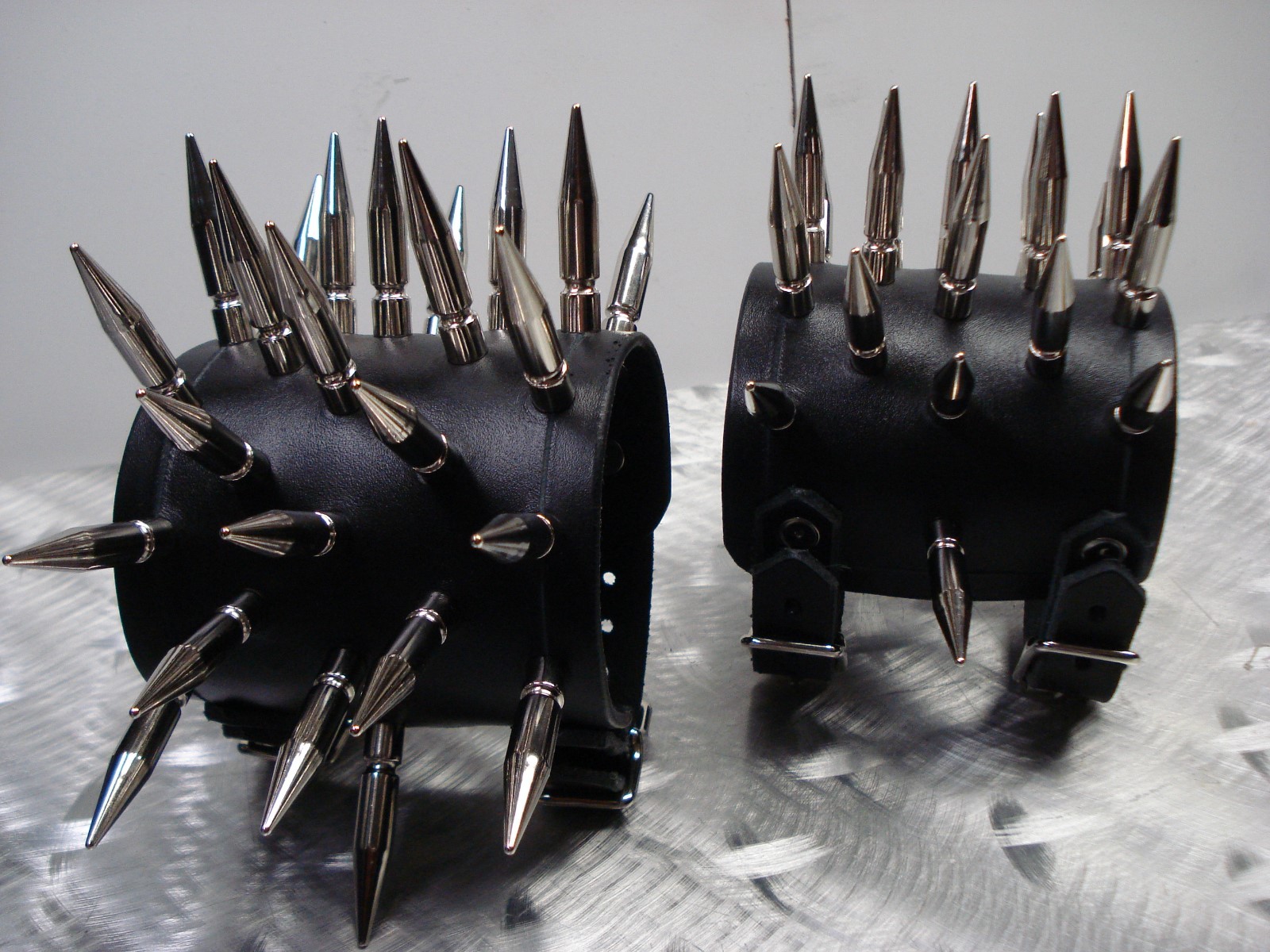 LEATHER SPIKED BRACELET. DEATH GRIND (MDLB0213)….. BURN VICTIM’S