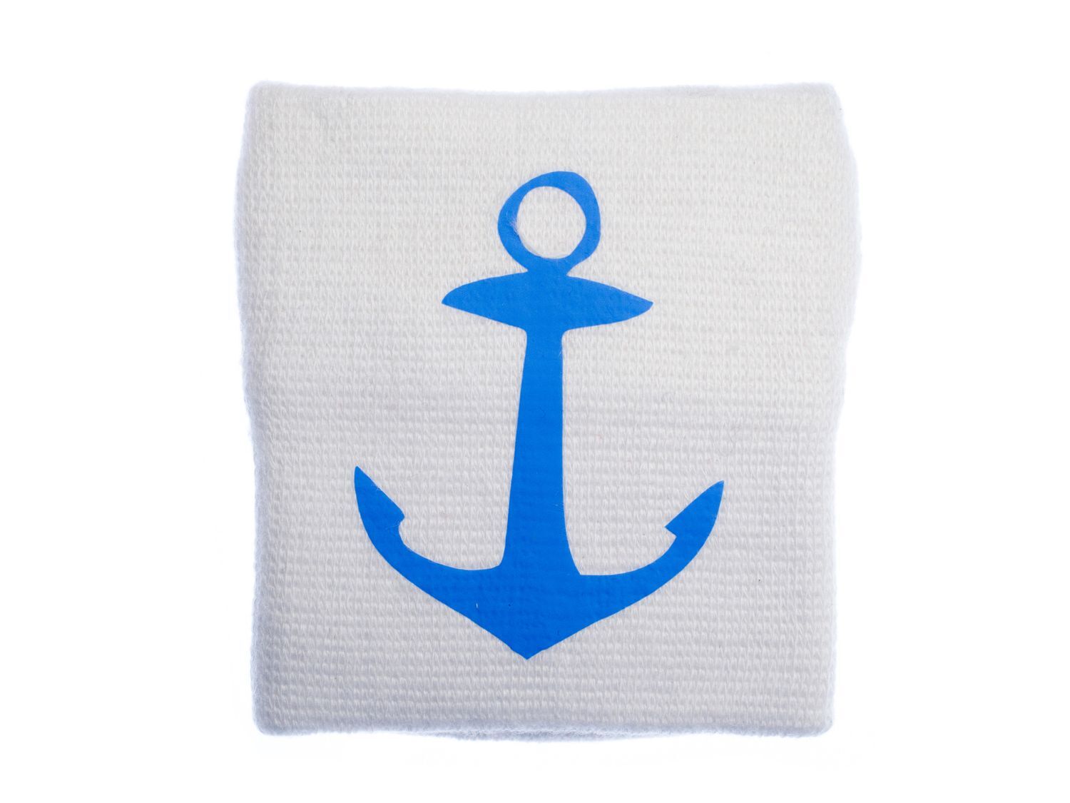 Sweatband with zipper wallet Miniblings blue anchor background white