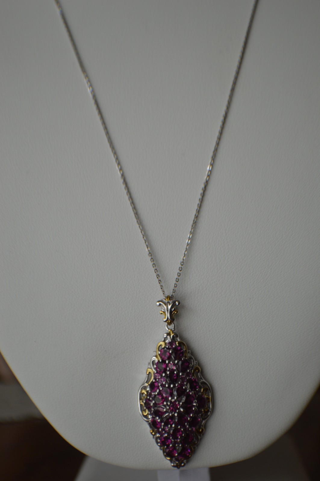 6.65ct Premium Ember Garnet Pendant with 20″ Chain Rhodium over Fine Silver
