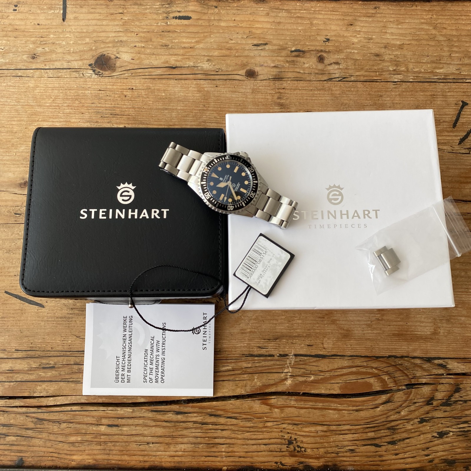 Steinhart Ocean One Vintage Military OVM Black Automatic Diver Watch 42mm