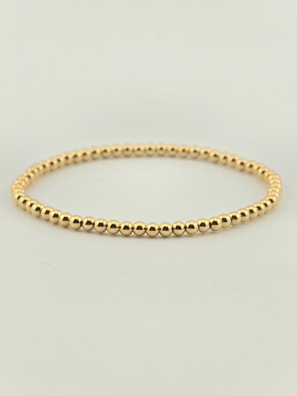 14K GOLD FILLED BEAD BRACELET 3MM 6.5″ – 736367