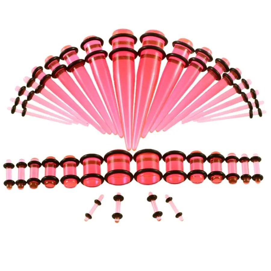 36 pcs Ear Stretching Kit 14G-00G Taper Ear Gauges Plugs Tunnels Expander Set